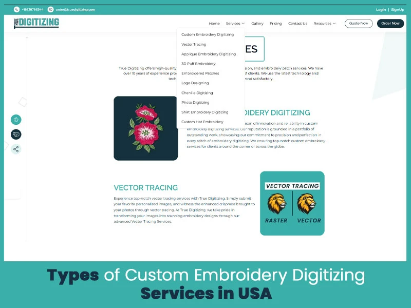 Types of Custom Embroidery Digitizing Services in USA