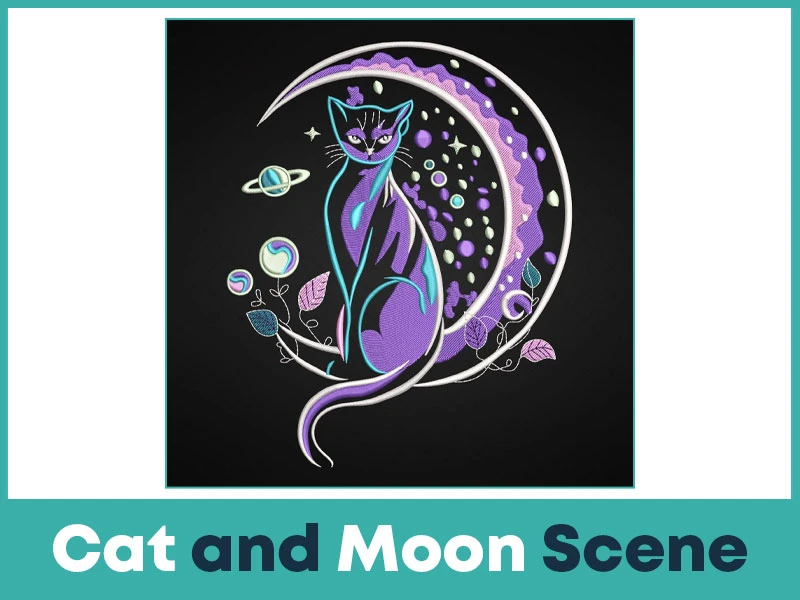 Cat and Moon Scene