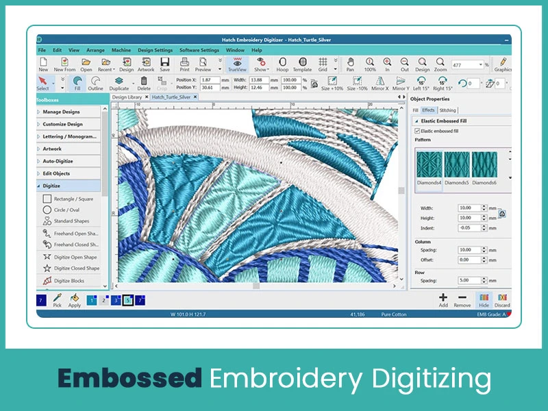 Embossed Embroidery Digitizing