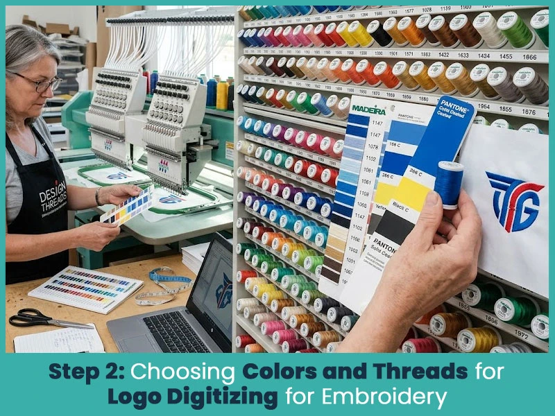 Step 2: Choosing Colors and Threads for Logo Digitizing for Embroidery