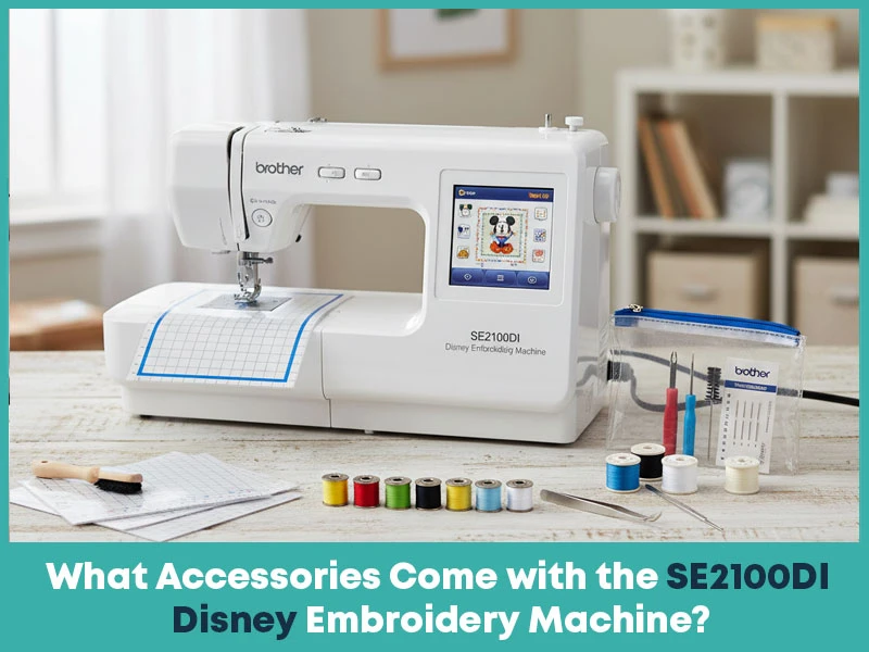 What Accessories Come with the SE2100DI Disney Embroidery Machine?
