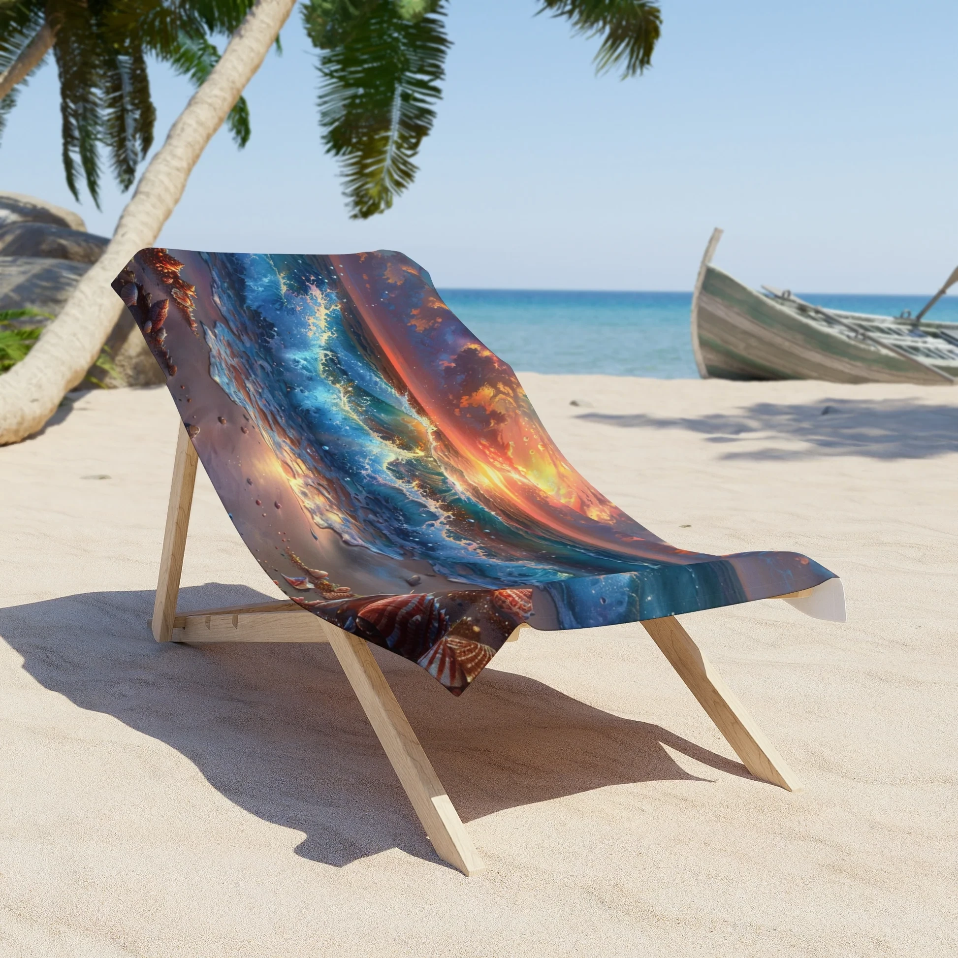 Sequin Ocean Wave Pattern on a Beach Towel