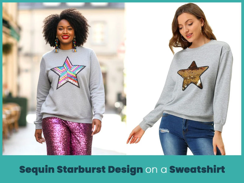 Sequin Starburst Design on a Sweatshirt