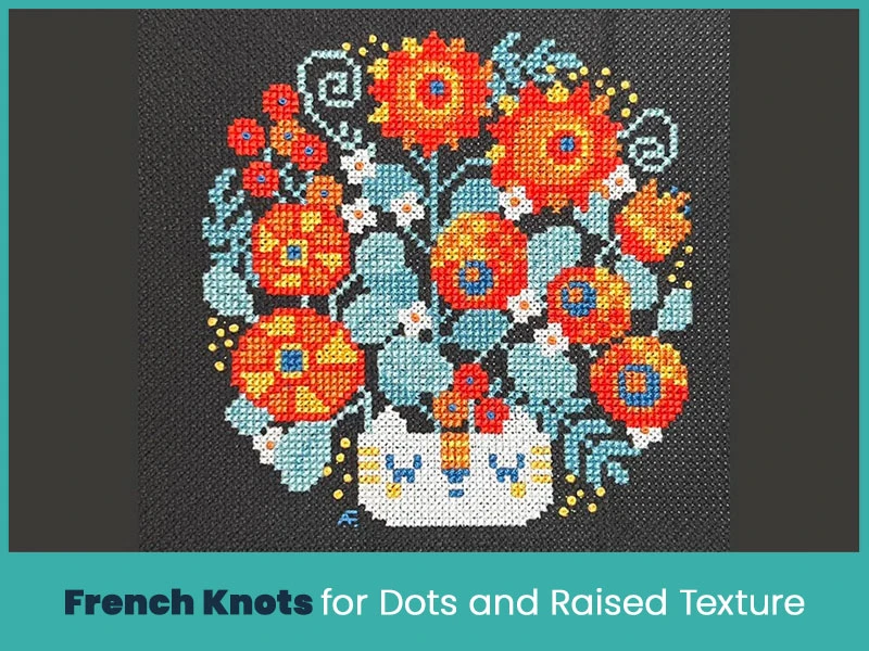 French Knots for Dots and Raised Texture