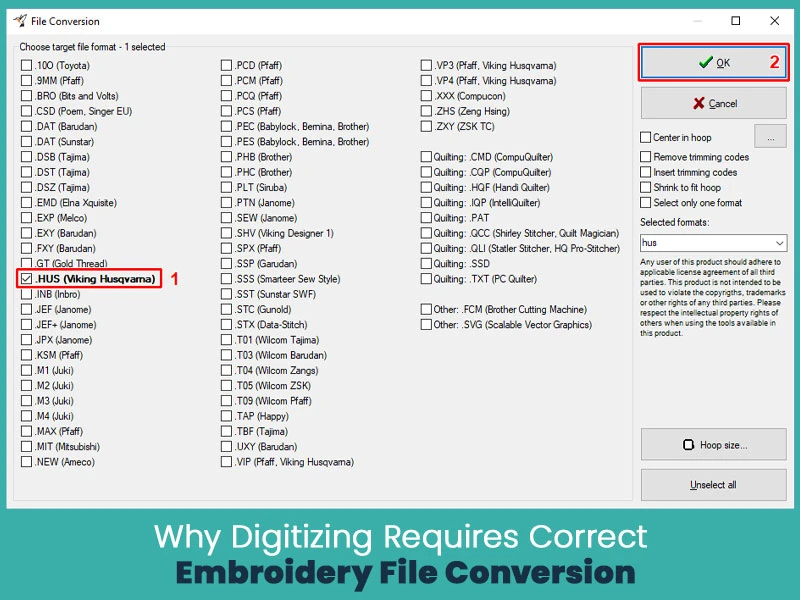 Why Digitizing Requires Correct Embroidery File Conversion?