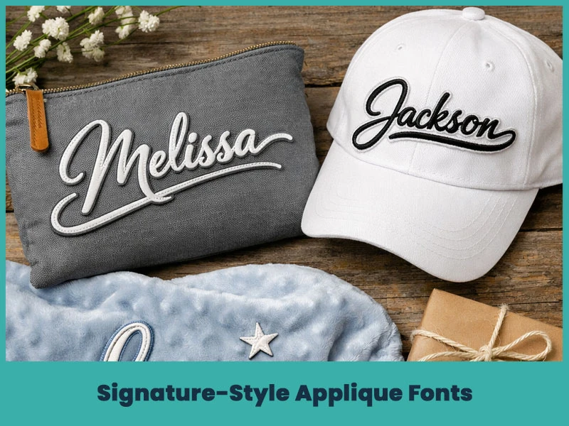 10. Signature-Style Applique Fonts