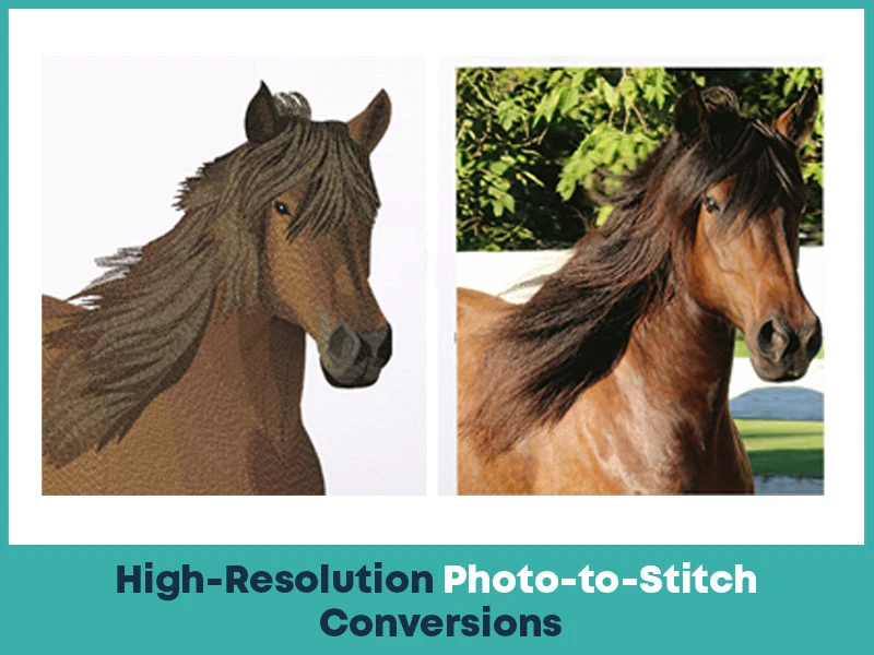 High-Resolution Photo-to-Stitch Conversions