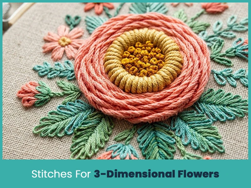 Stitches For 3-Dimensional Flowers