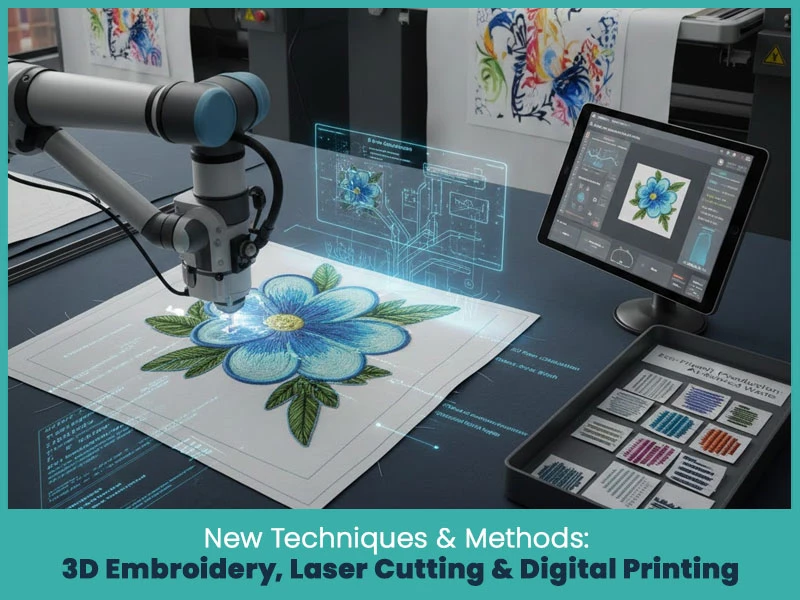 New Techniques & Methods: 3D Embroidery, Laser Cutting & Digital Printing