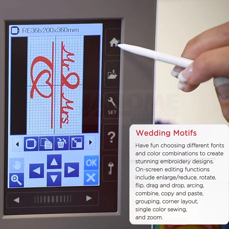 On-Screen Editing Functions of the Janome 550E