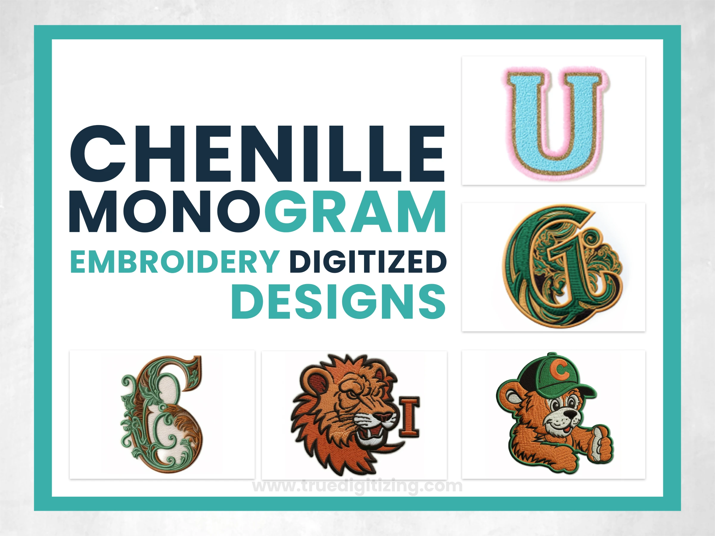 Chenille Monogram Embroidery Digitized Designs