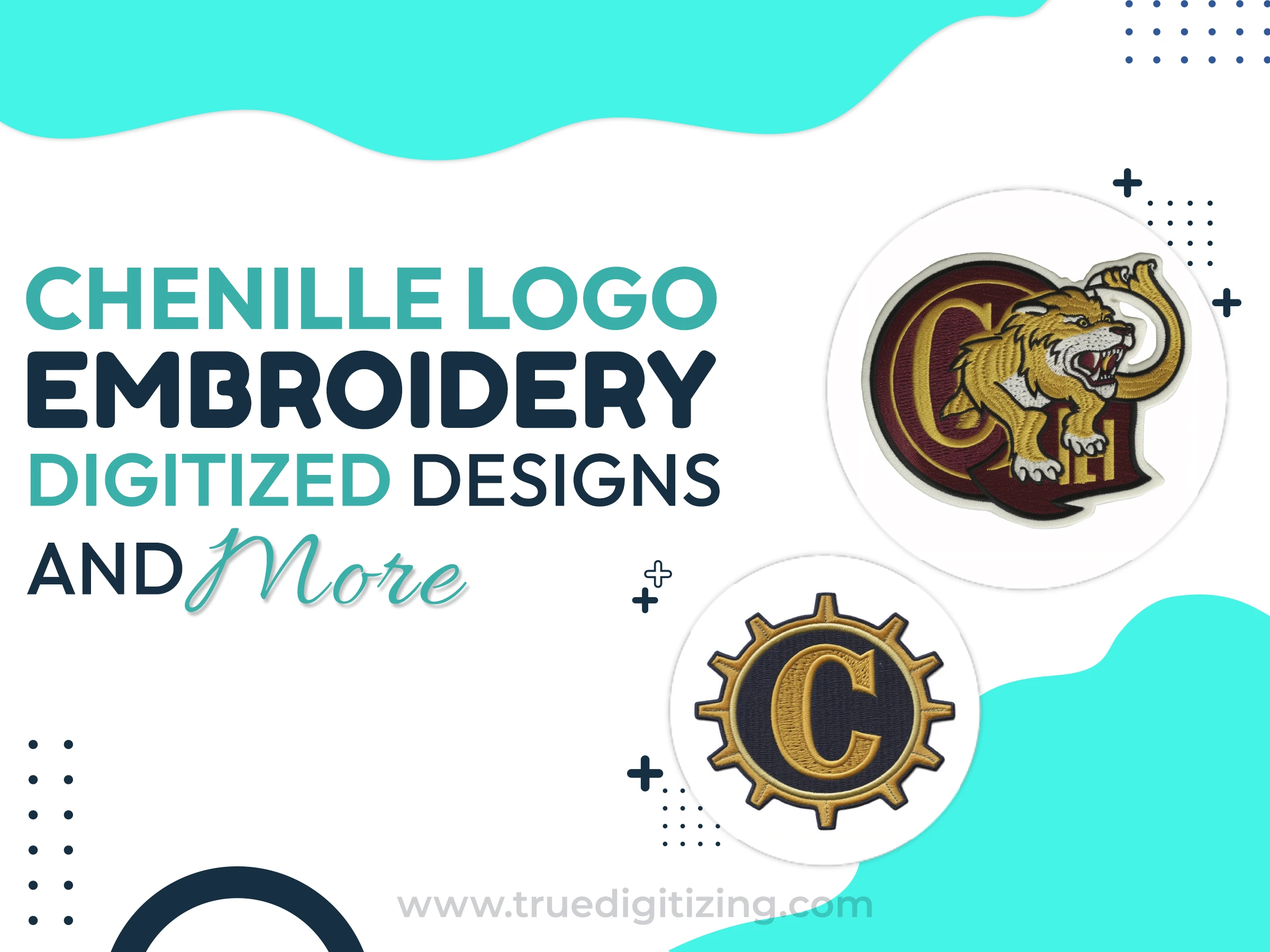 Chenille Logo Embroidery Digitized Designs and More