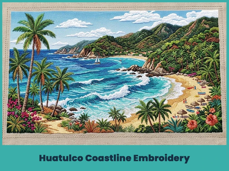 Huatulco Coastline Embroidery