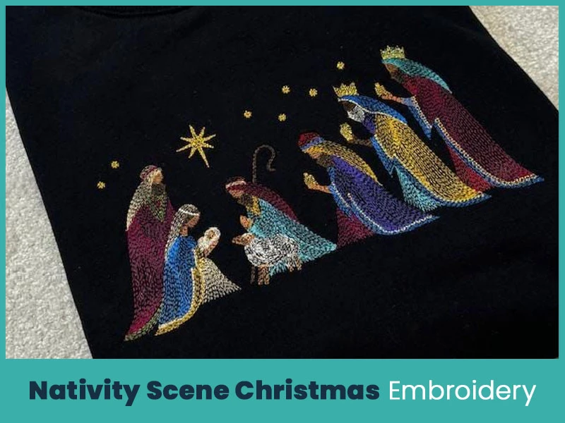 Nativity Scene Christmas Embroidery