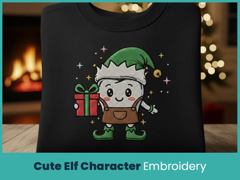 Cute Elf Character Embroidery
