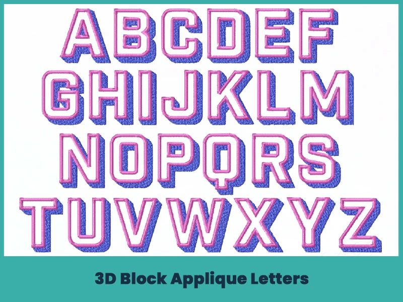 20. 3D Block Applique Letters