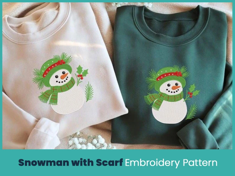 Snowman with Scarf Embroidery Pattern