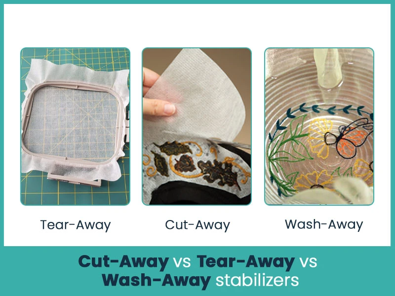 Cut-Away vs Tear-Away vs Wash-Away stabilizers