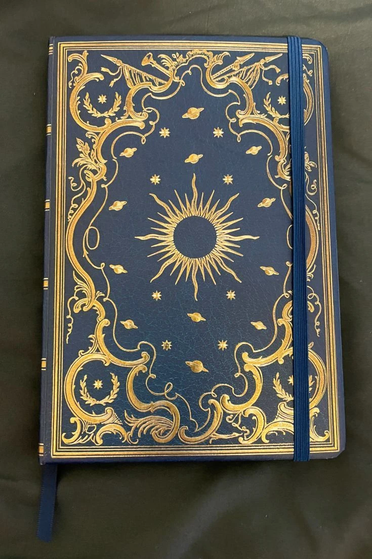 Sequin Celestial Motif on a Journal Cover