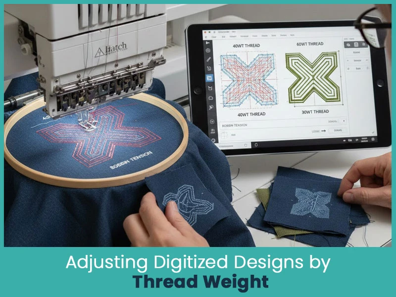 Adjusting Digitized Designs by Thread Weight