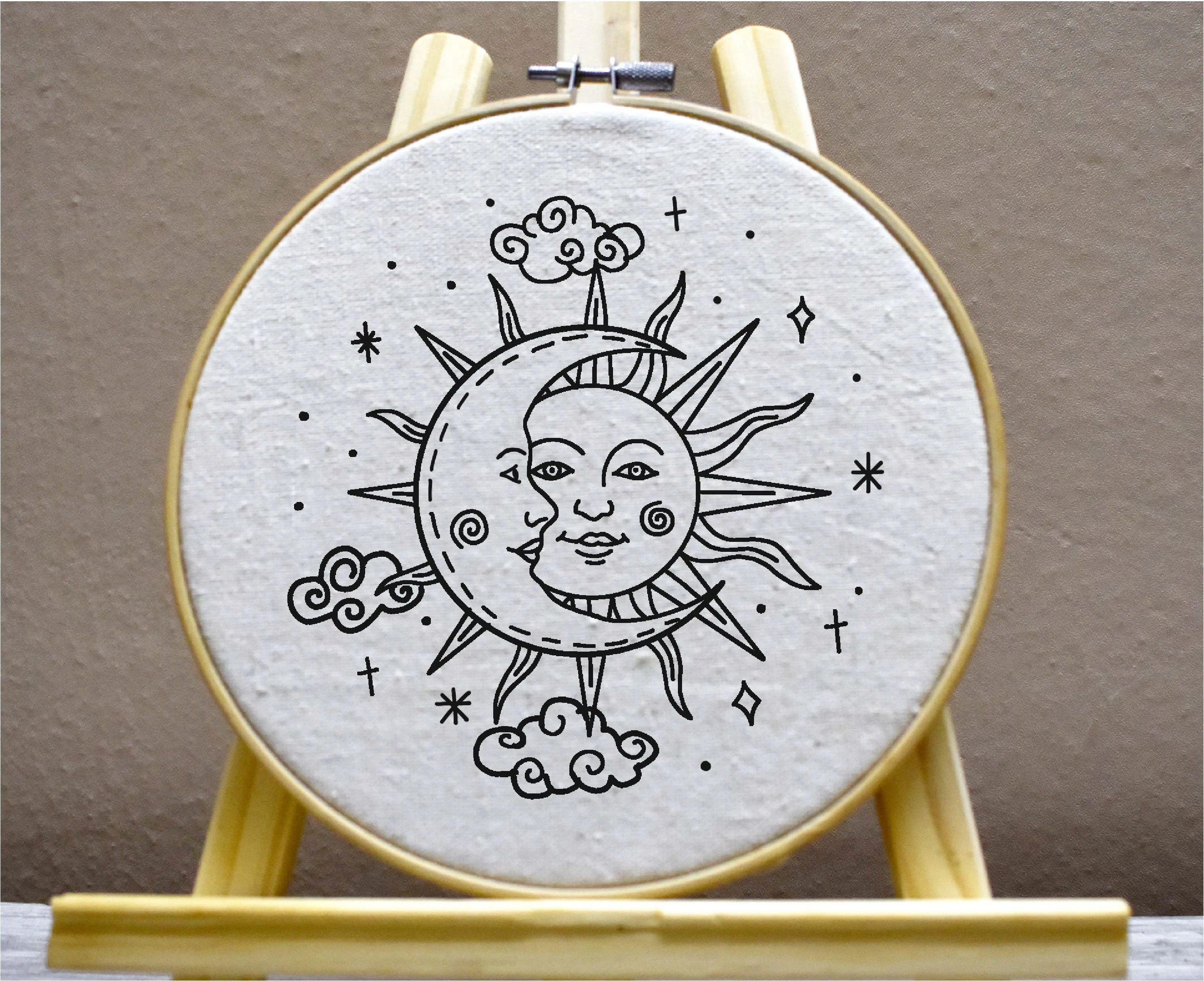 Mexican Sun and Moon Embroidery