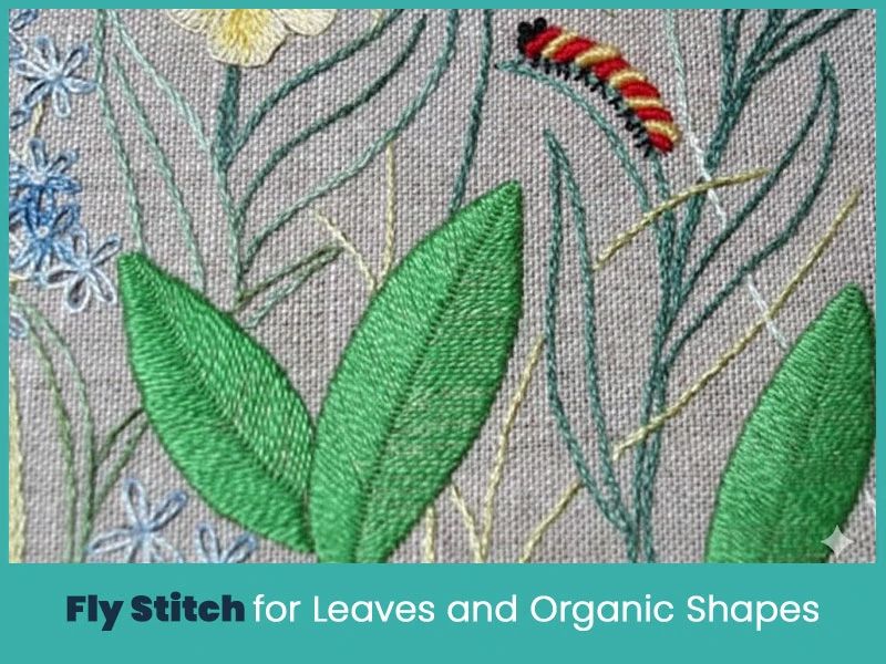 Fly Stitch for Leaves and Organic Shapes