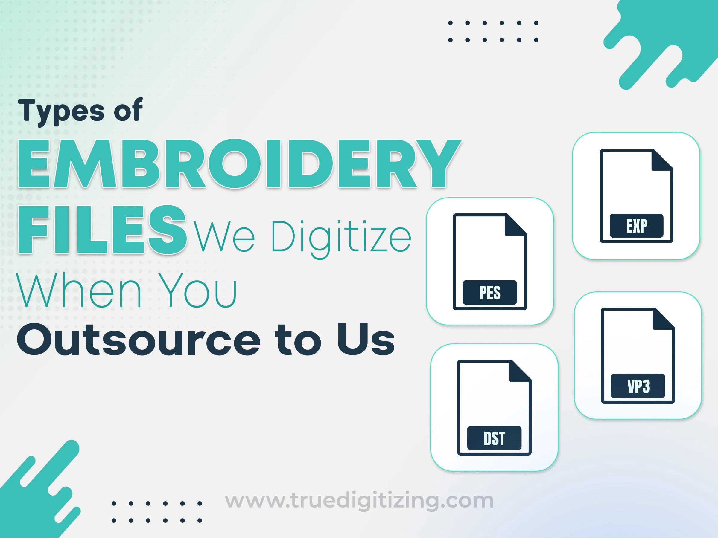 Types of Embroidery Files We Digitize When You Outsource to Us