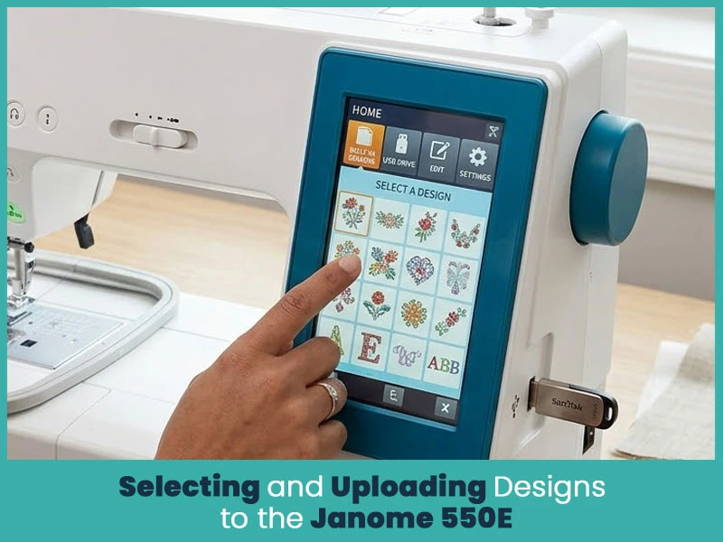 Selecting and Uploading Designs to the Janome 550E