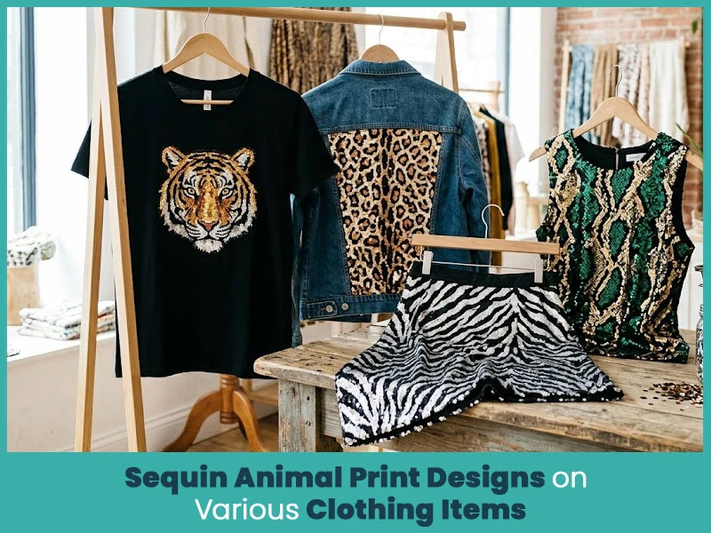 Sequin Animal Print Designs on Various Clothing Items