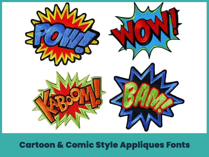 13. Cartoon & Comic Style Appliques Fonts