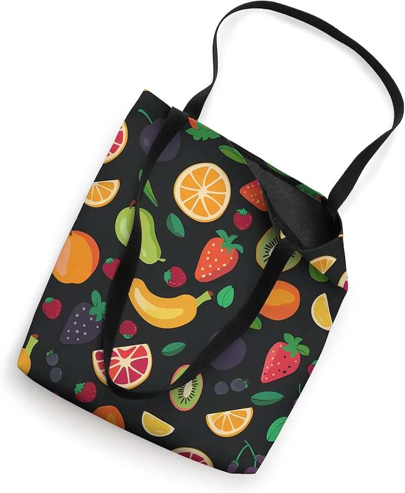 Sequin Tropical Fruit Motifs on a Tote Bag