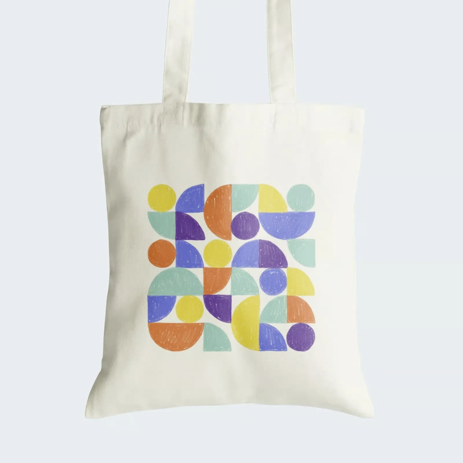 Sequin Geometric Shapes on a Canvas Tote