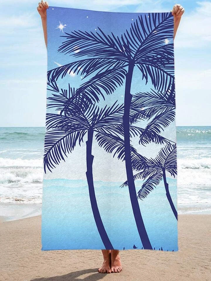 Sequin Palm Tree Pattern on a Beach Towel