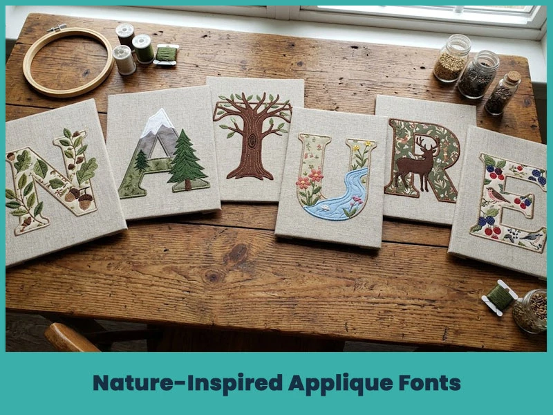 21. Nature-Inspired Applique Fonts