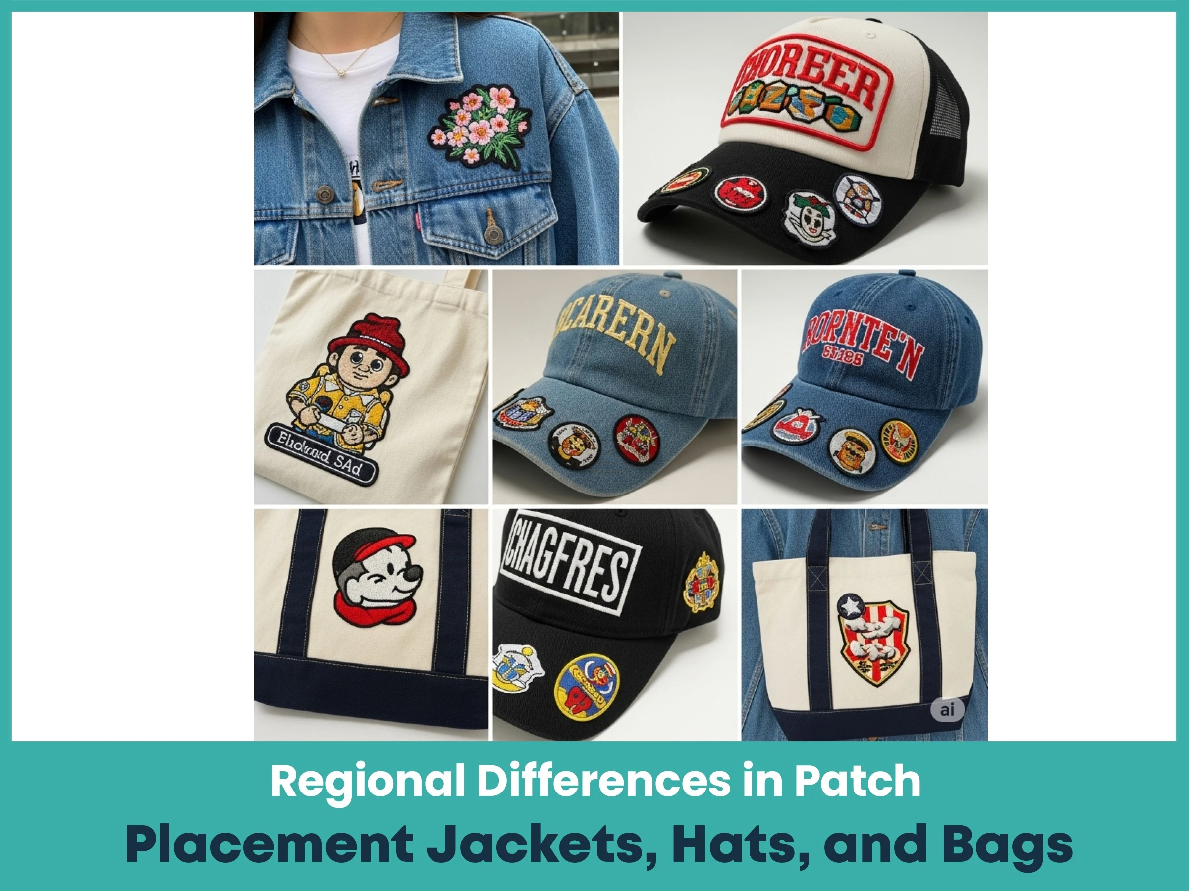 Regional Differences in Patch Placement: Jackets, Hats, and Bags
