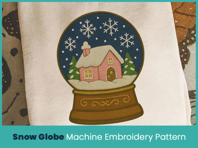 Snow Globe Machine Embroidery Pattern