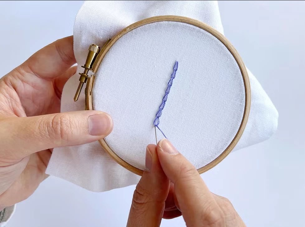 Easiest Chain Embroidery Stitch for Hand Embroidery